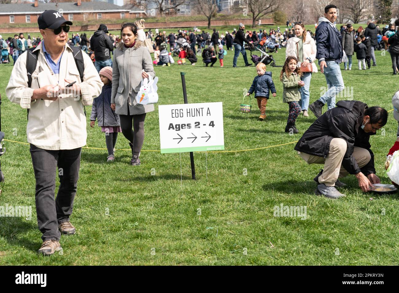 Kids and their parents and grandparents participate for Egg Hunt on Parade Grounds on Governors