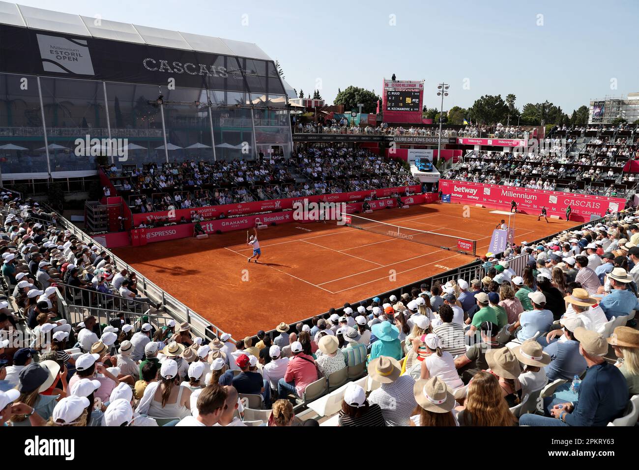 Cascais, Portugal. 9th Apr, 2023. Miomir Kecmanovic Of Serbia (L ...