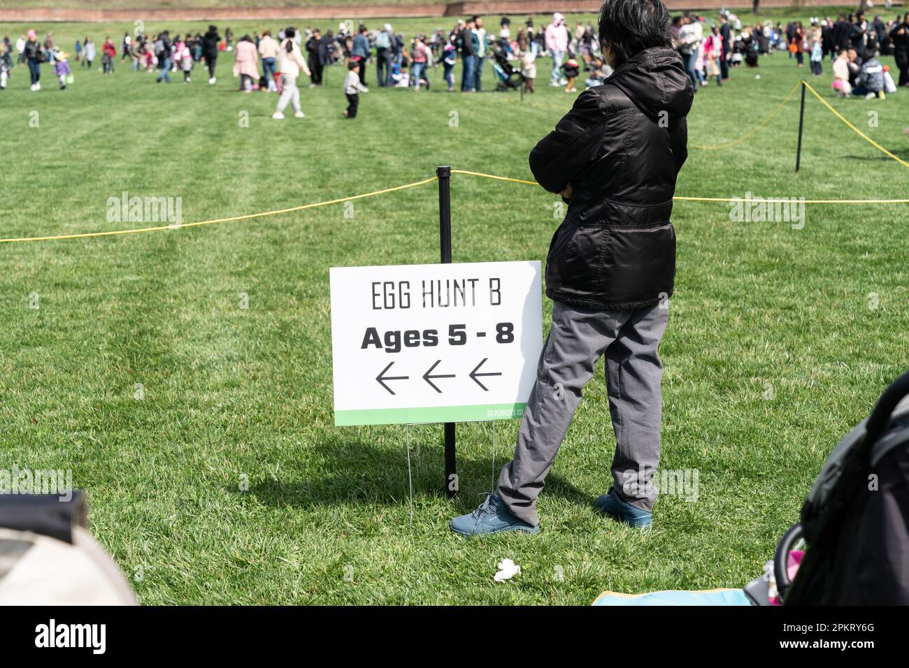 Kids and their parents and grandparents participate for Egg Hunt on Parade Grounds on Governors