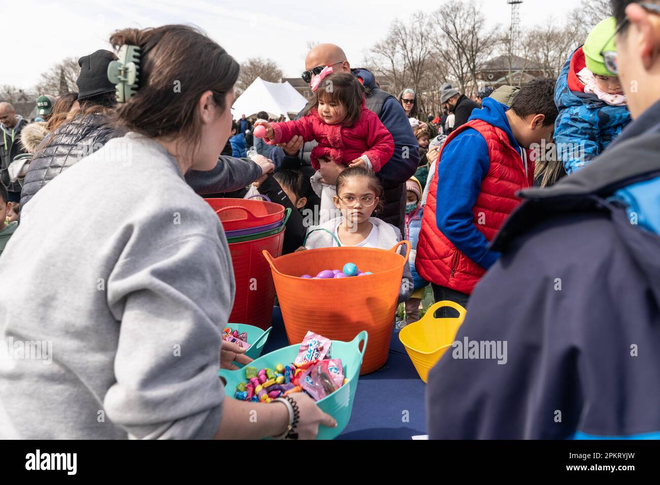 Kids and their parents and grandparents participate for Egg Hunt on Parade Grounds on Governors