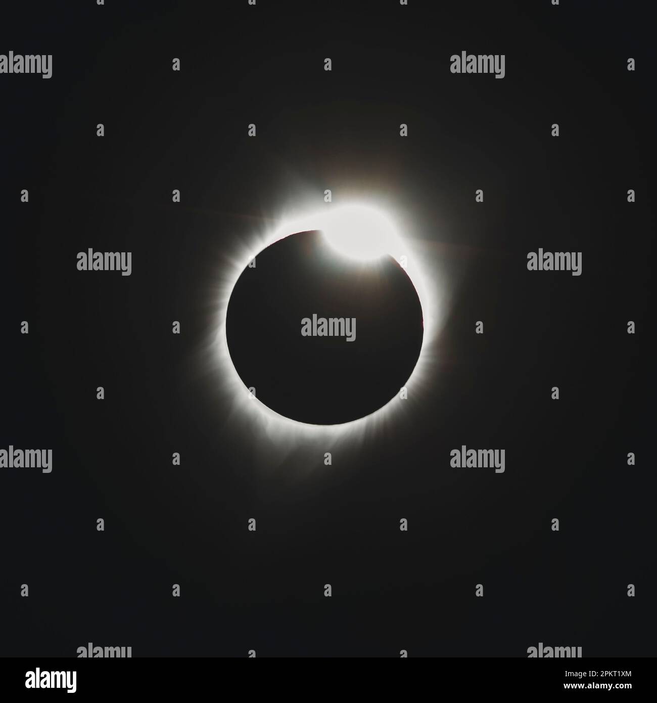 Bailey's bead seen ast the last moment of the toal eclipse Stock Photo