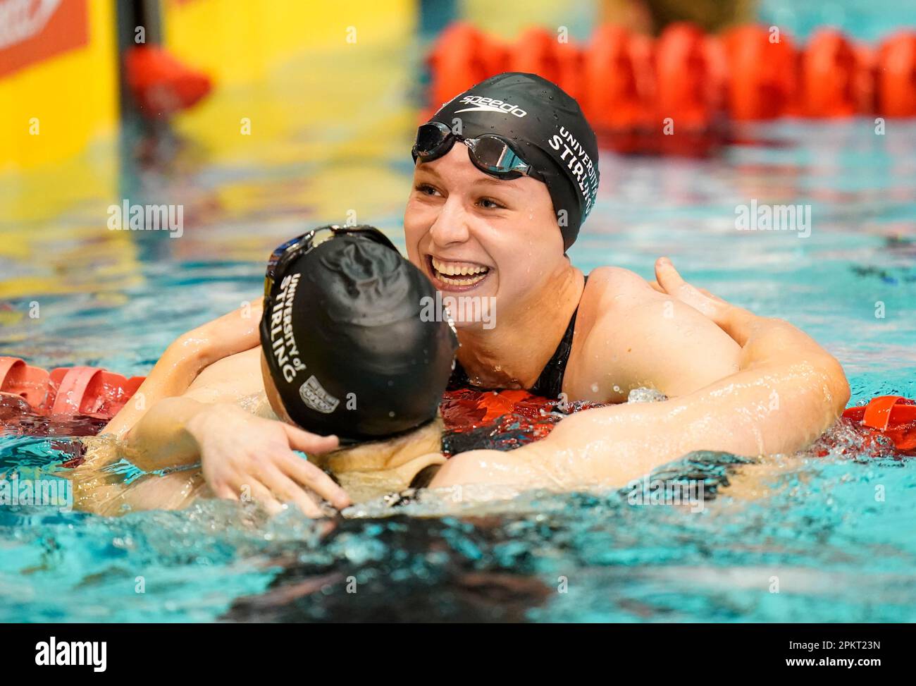 Keanna Macinnes (right) celebrates after winning the Women's 100m