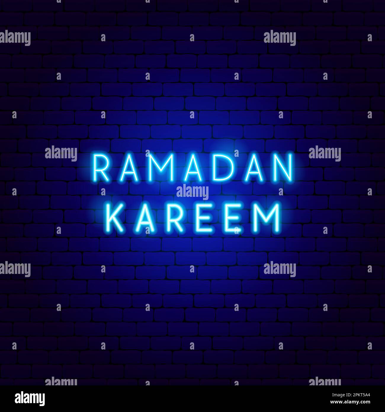 Ramadan Kareem Neon Text Stock Vector