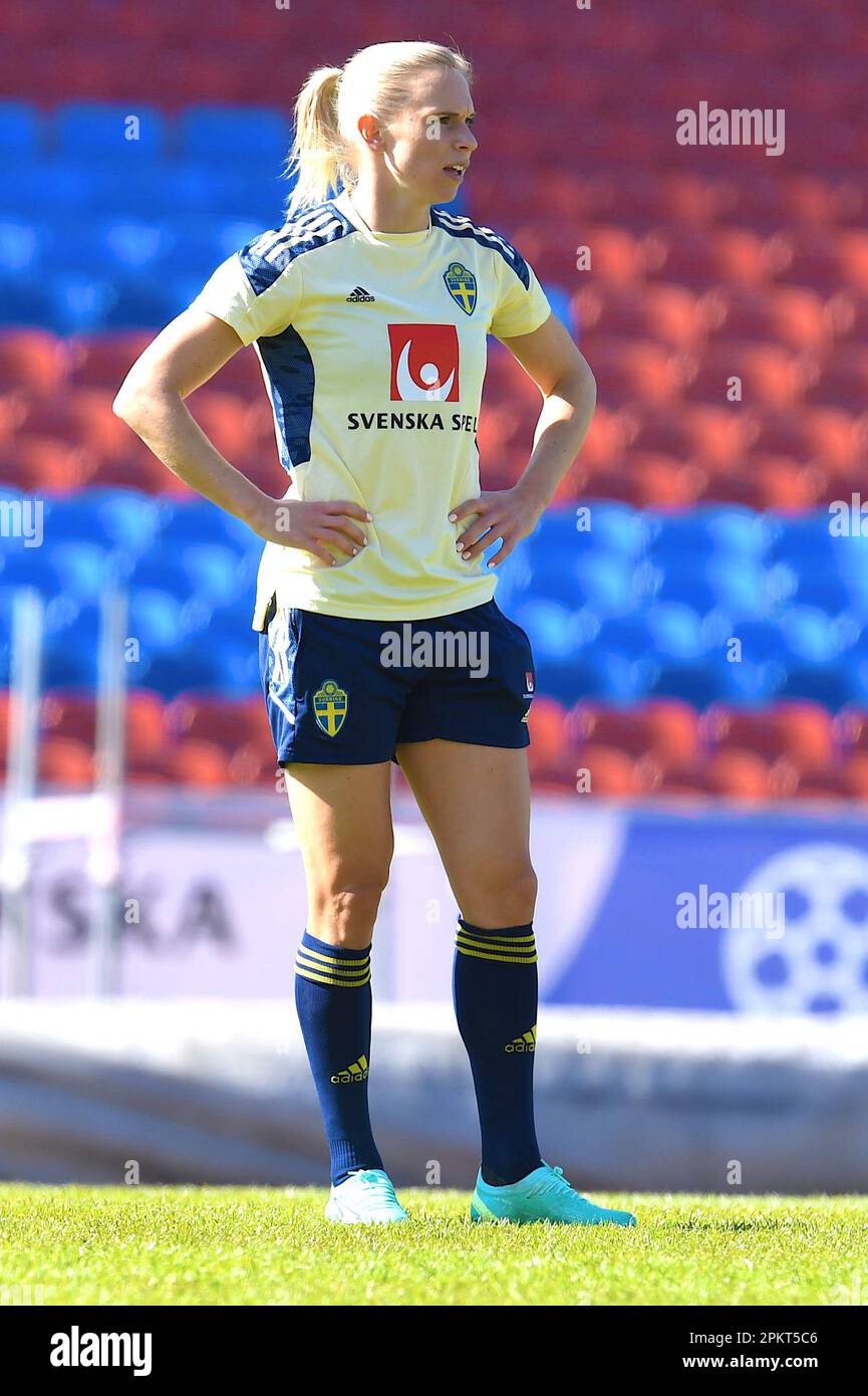 Gothenburg, Sweden. 09th Apr, 2023. Nya Ullevi, Gothenburg, Sweden, April  9th 2023: Jonna Andersson during the Swedish national football team  training session in preparation for the friendly game against Norway on  April