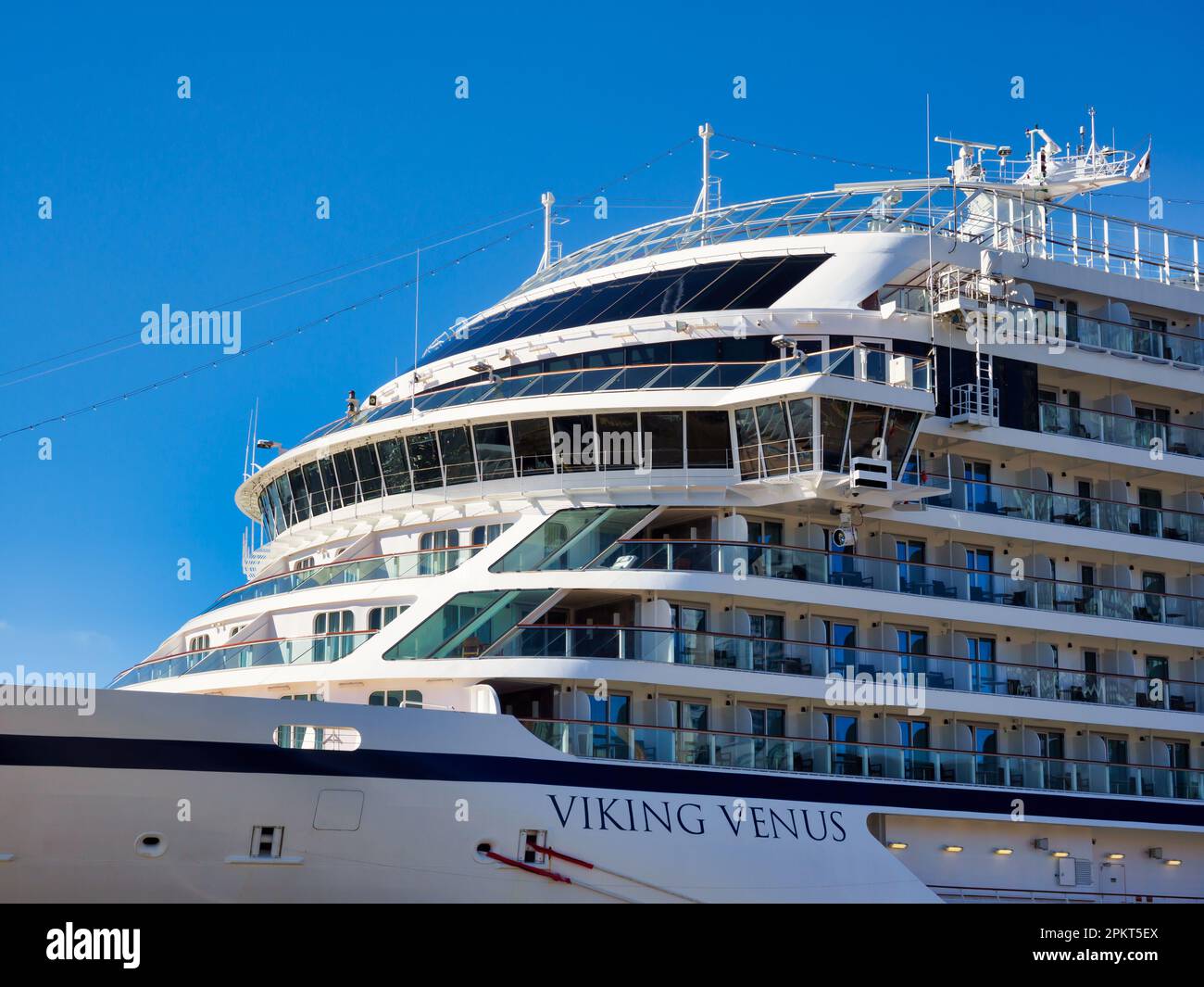 Liverpool UK April 2023 A luxury cruise ship peacefully floats in the 