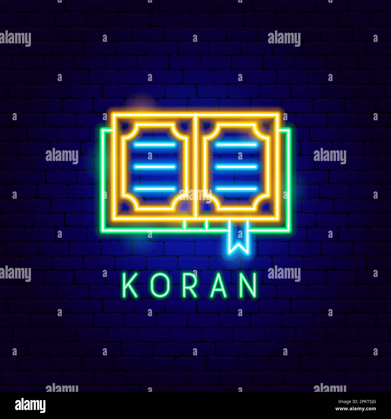 Koran Neon Label Stock Vector