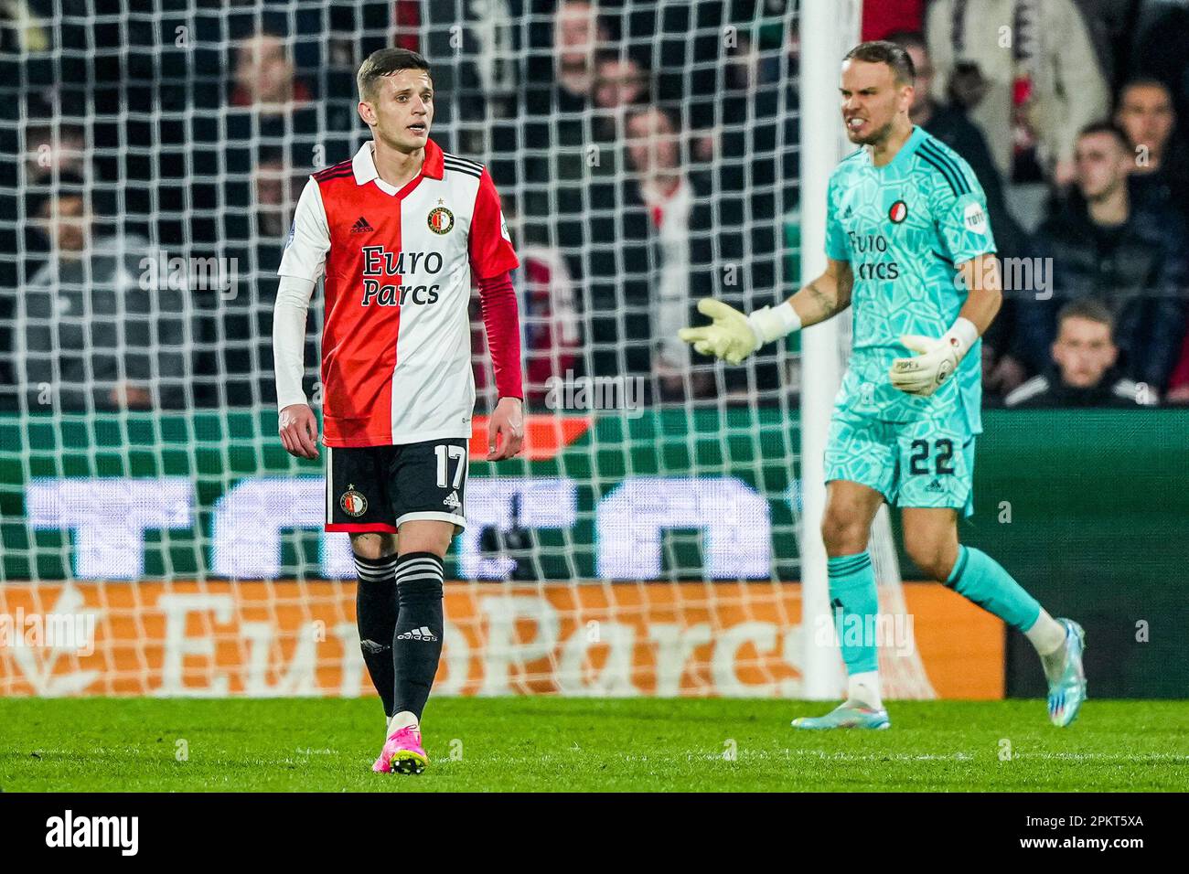 Rotterdam - Sebastian Szymanski of Feyenoord reacts to the 5-1 during ...