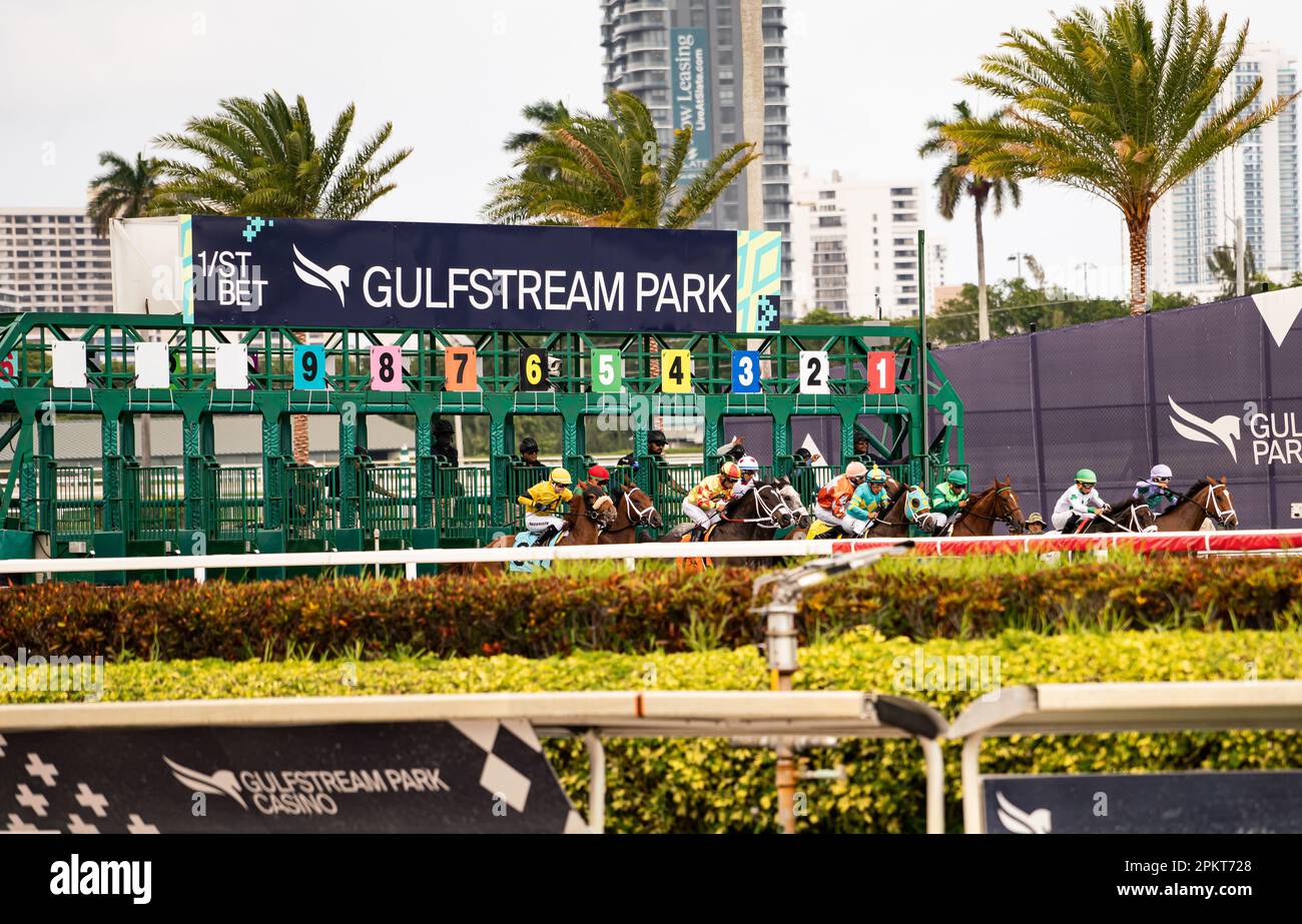 Gulfstream Park and Horse track, Miami, Florida April 9, 2023 Jockey