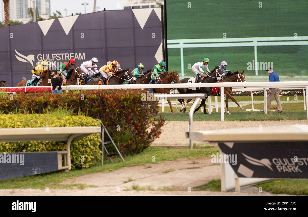 Gulfstream Park and Horse track, Miami, Florida April 9, 2023 Jockey
