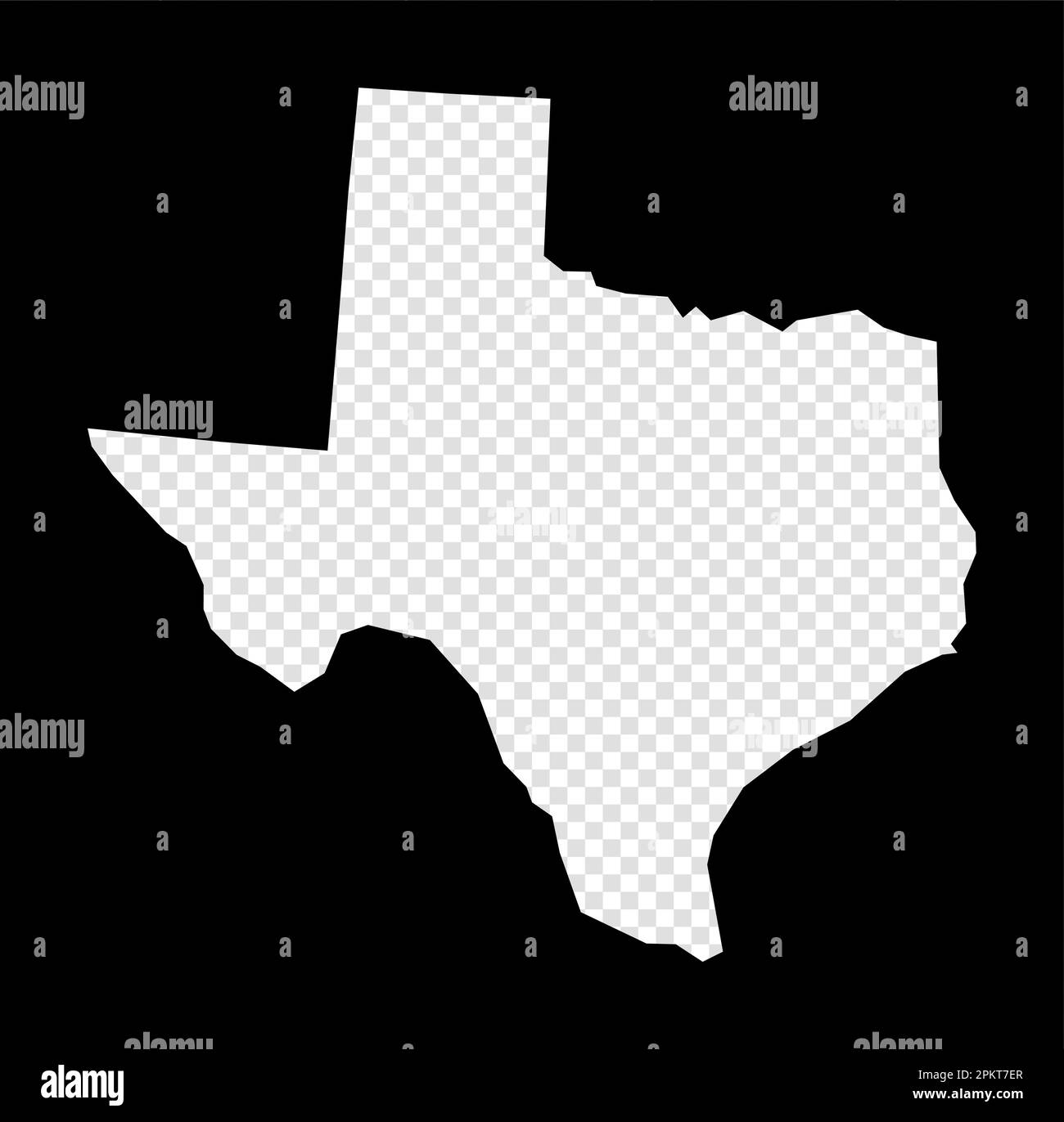 Stencil map of Texas. Simple and minimal transparent map of Texas