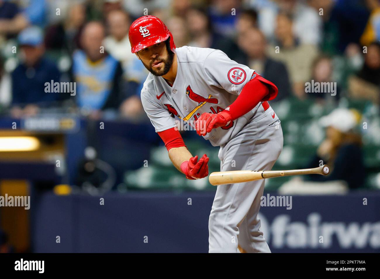 April 8, 2023 St. Louis Cardinals center fielder Dylan Carlson (3) get
