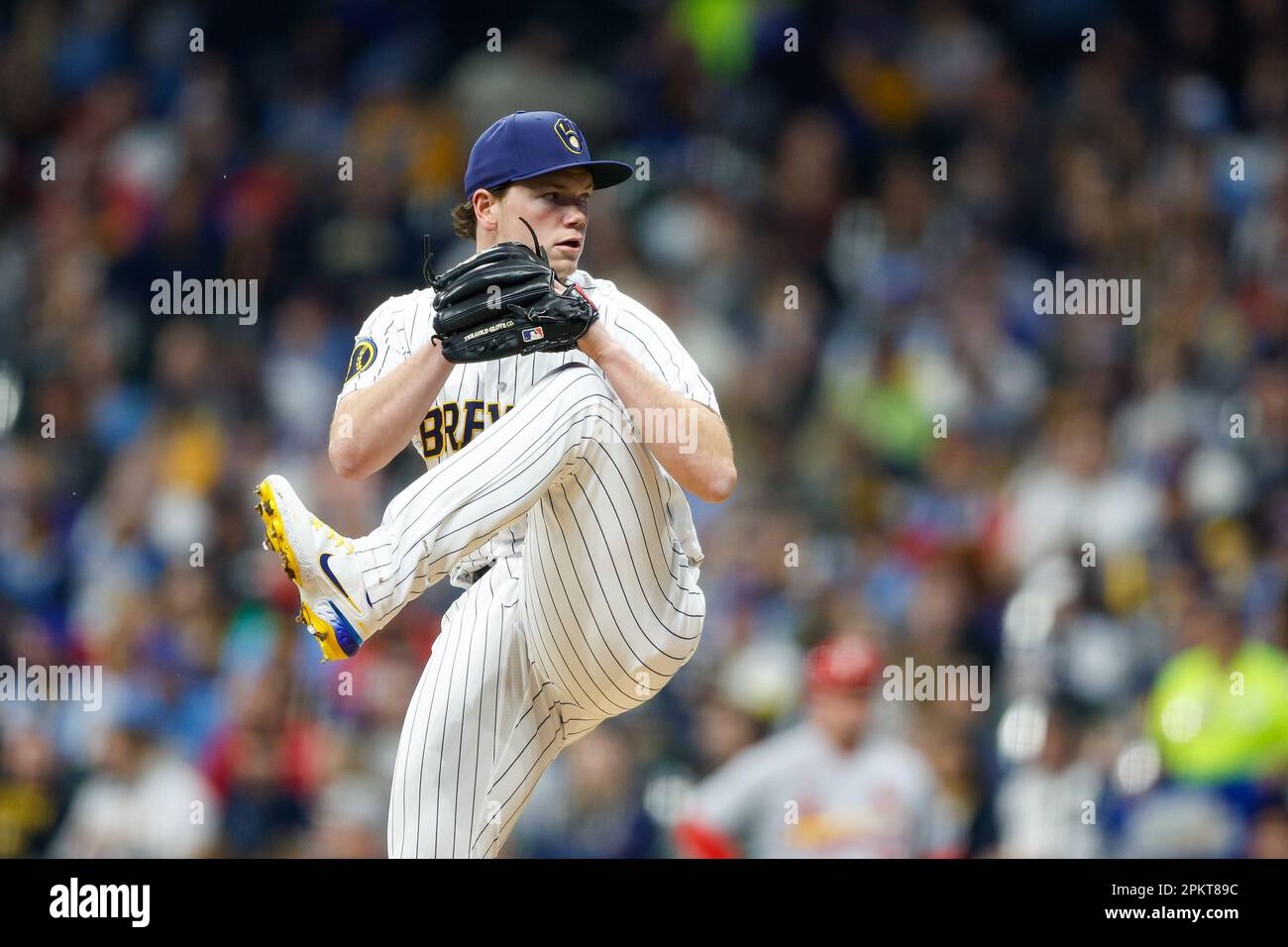 April 8, 2023 Milwaukee Brewers relief pitcher Gus Varland (47