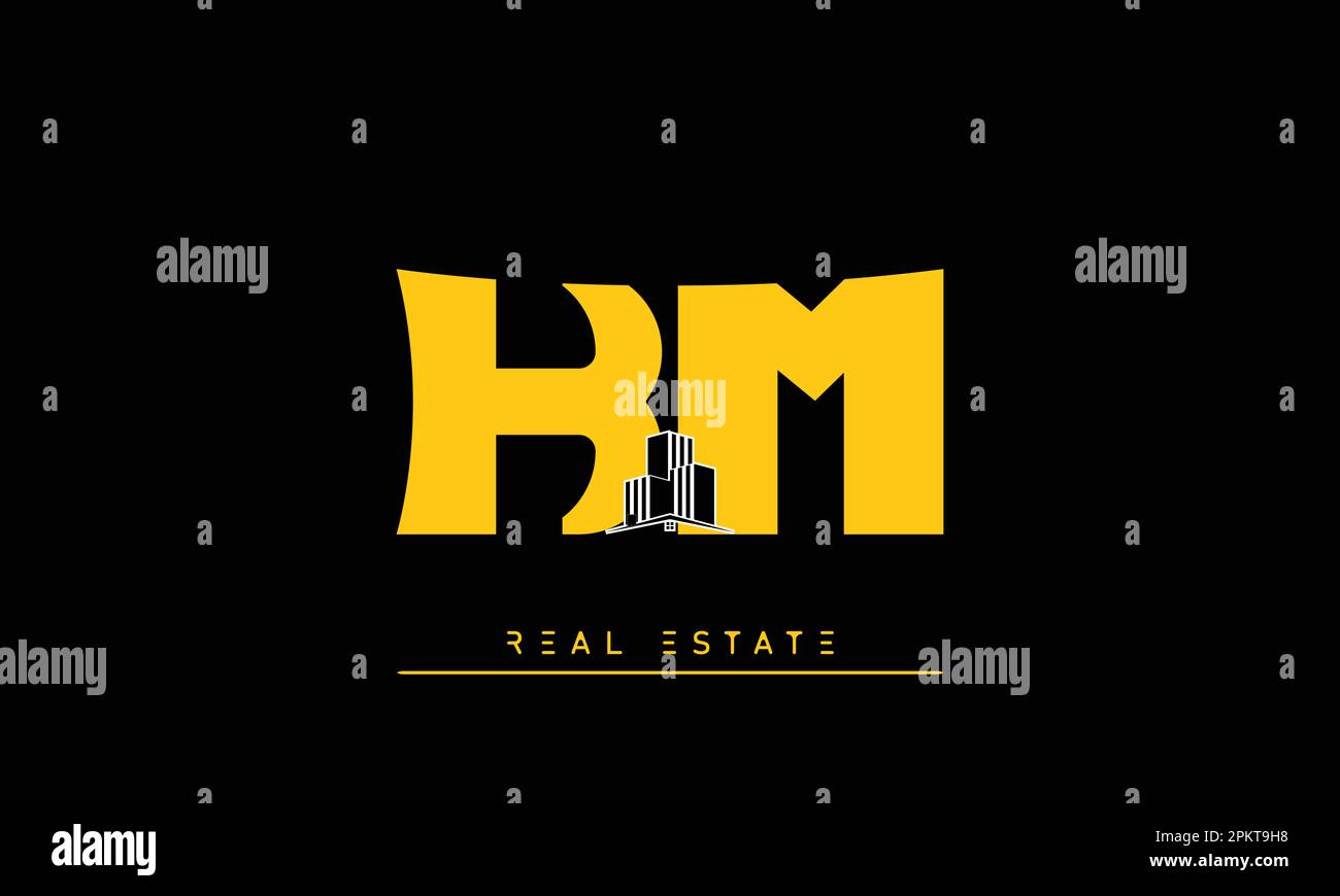 Real Estate letters Initials Monogram logo KM , MK Stock Vector