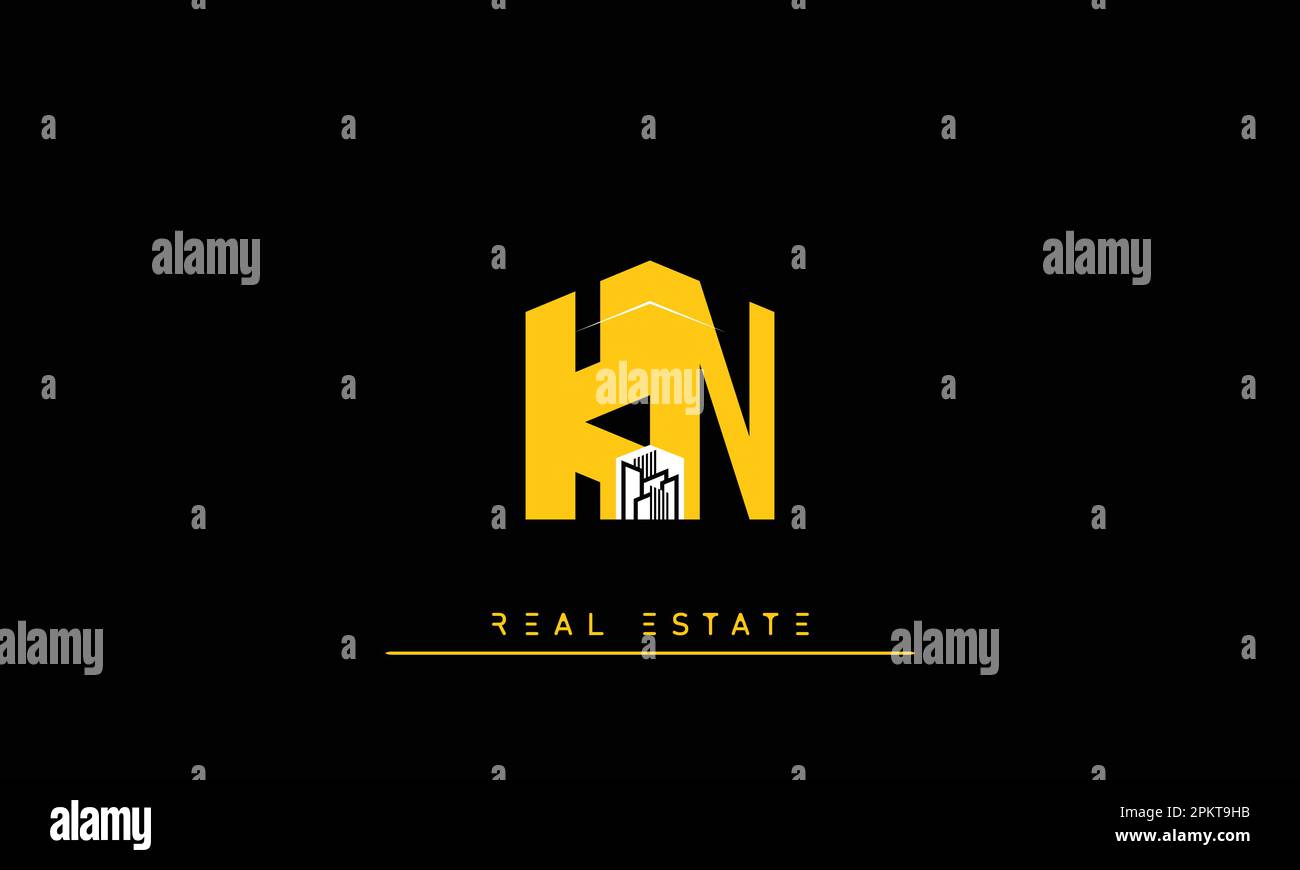 Real Estate letters Initials Monogram logo KN , NK Stock Vector