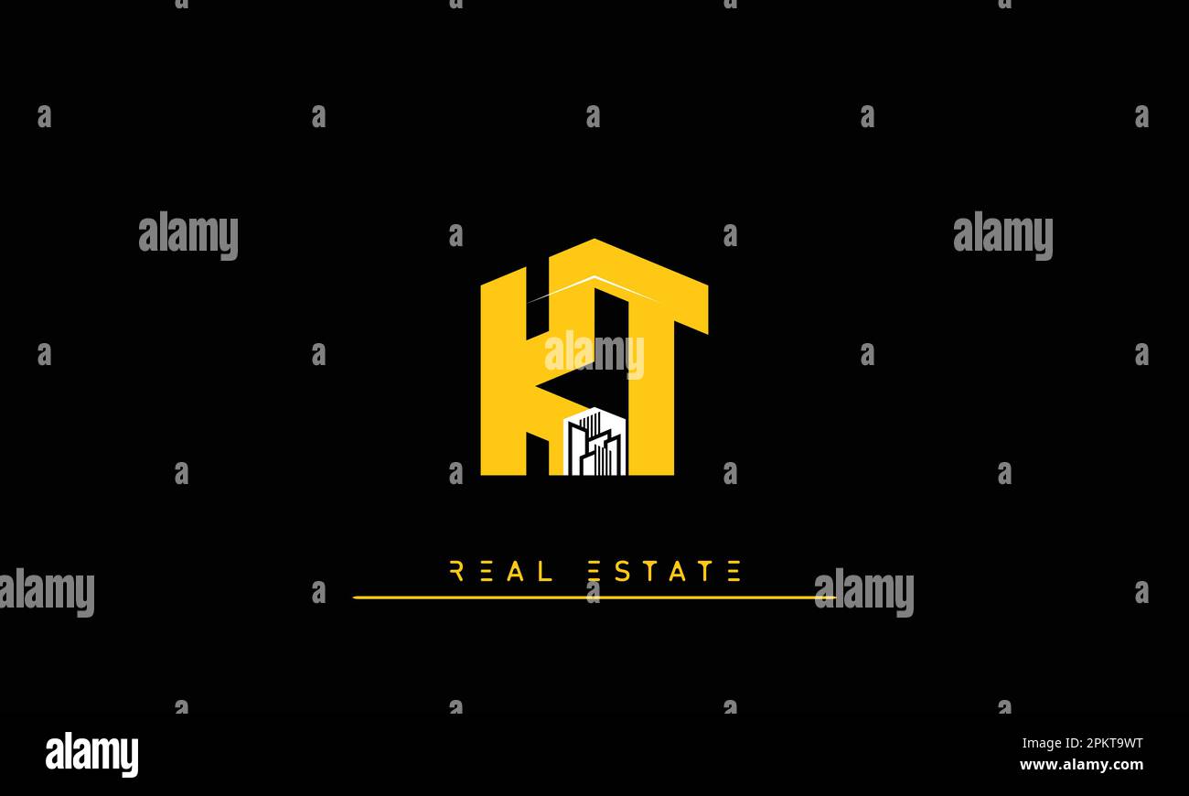 Real Estate letters Initials Monogram logo KT , TK Stock Vector