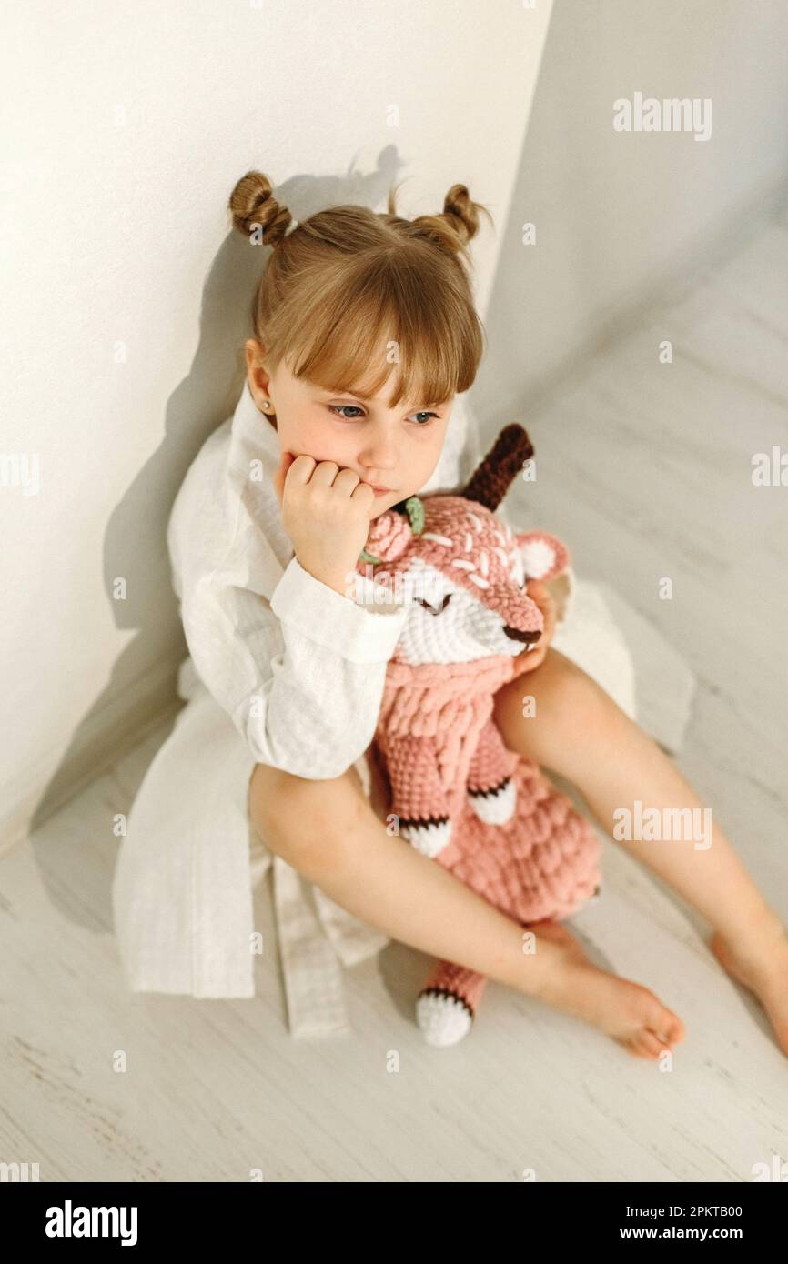 Deer Girl Knitted Dress with Bonnet