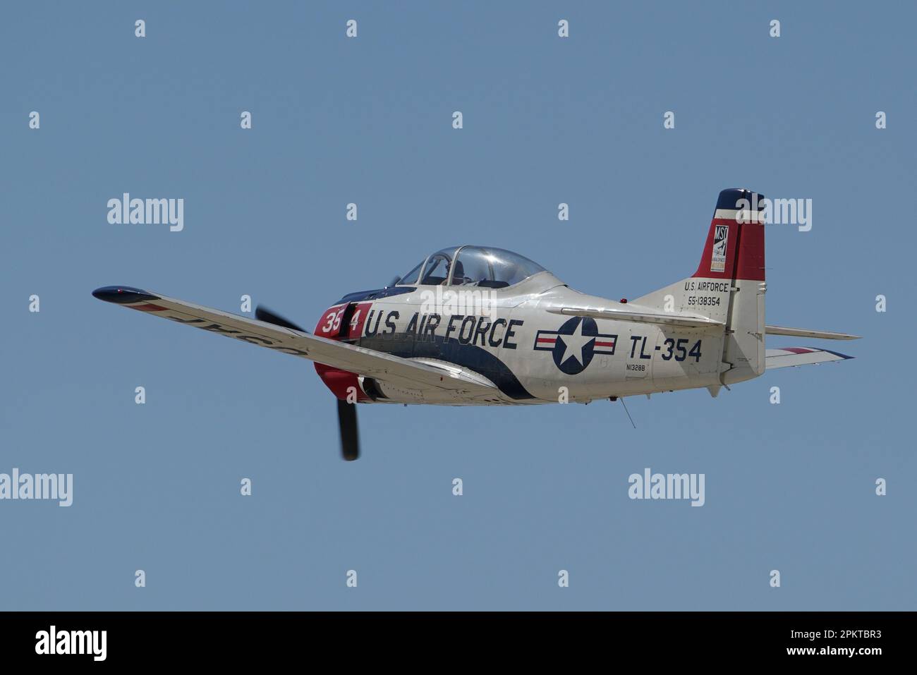 ESKISEHIR, TURKIYE - SEPTEMBER 18, 2022: M.S.O Air and Space Museum North American T-28B Trojan (200-425) display in Sivrihisar SHG Airshow Stock Photo