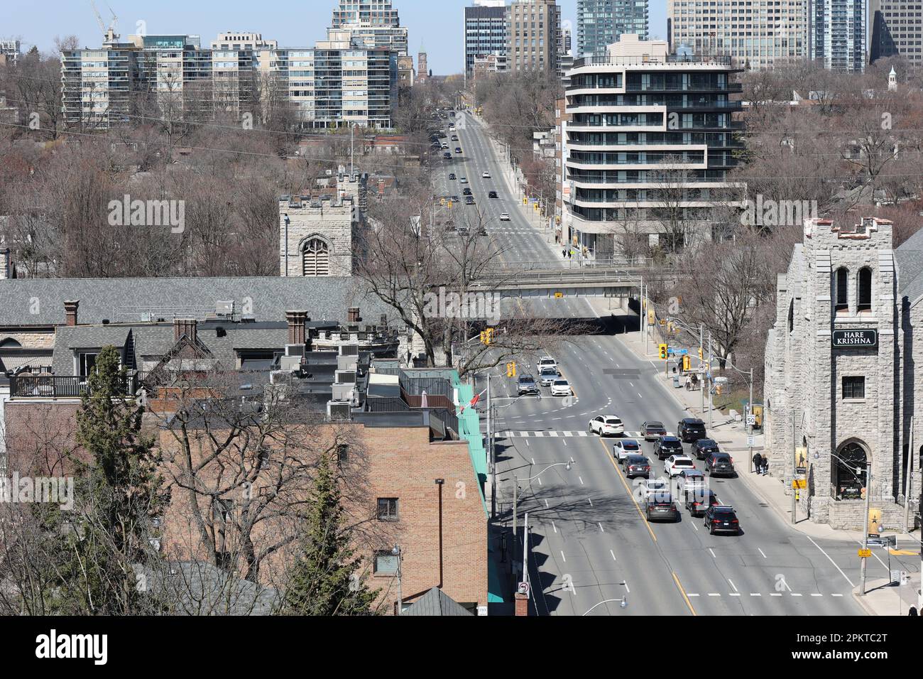 Aerial view of a large boulevard (springtime) Stock Photo
