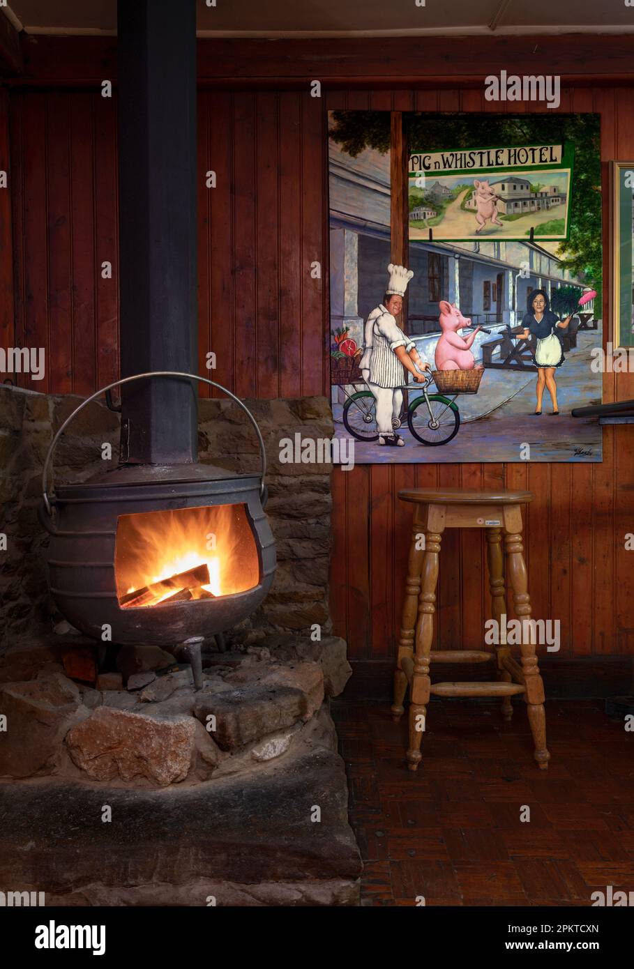 The Pig and Whistle Bar in Bathurst.This is said to be the oldest bar in South Africa Stock