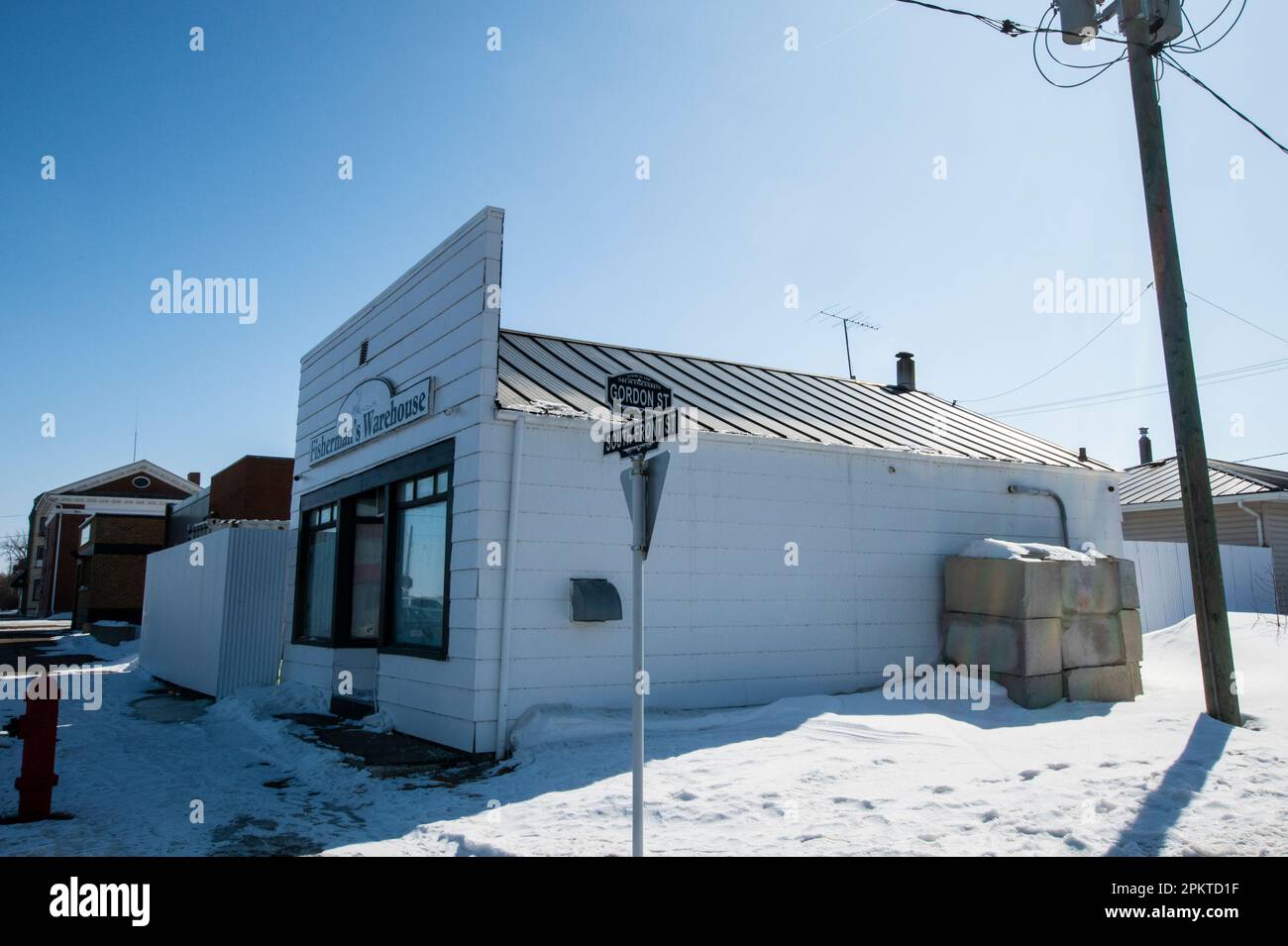 Fisherman's Warehouse in Moosomin, Saskatchewan, Canada Stock Photo