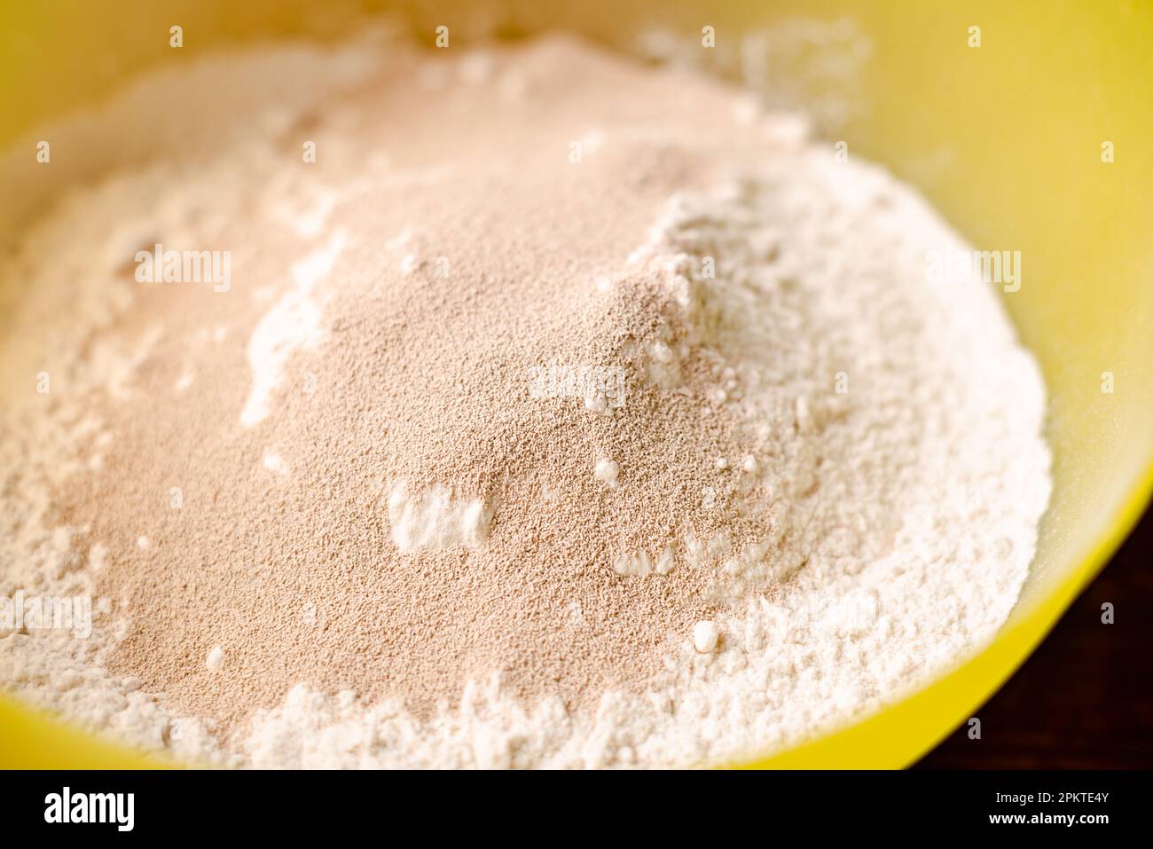 Flour and dry yeast. Preparation for preparation of dough for bread or
