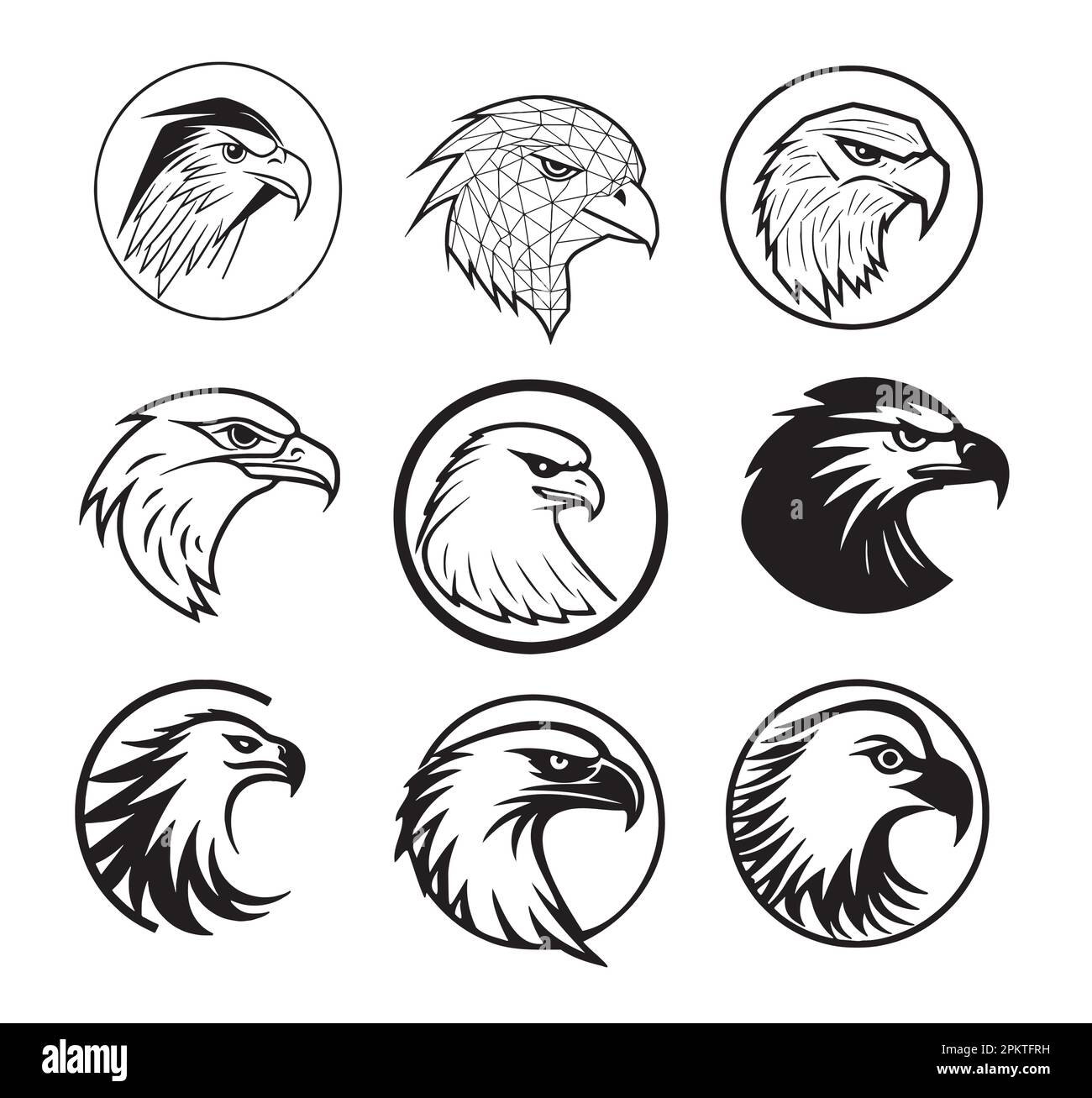 Eagle head logo sketch hand drawn in doodle style illustration Stock Vector
