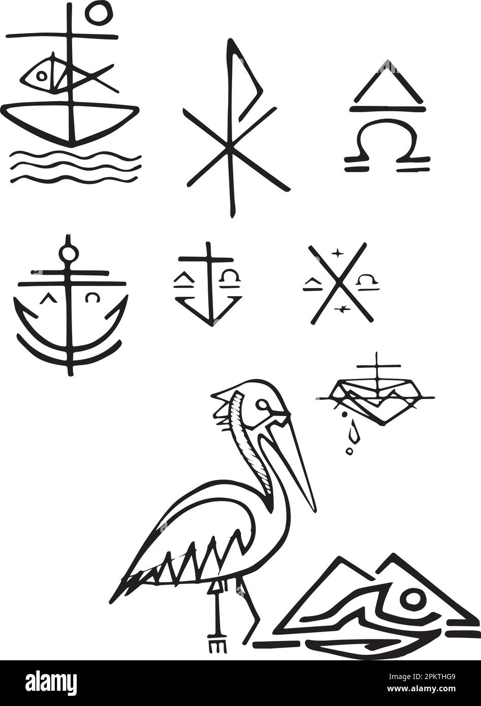 Hand drawn vector illustration or drawing of christian symbols Stock