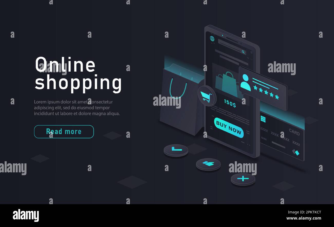 Isometric online shopping Stock Vector Image & Art - Alamy