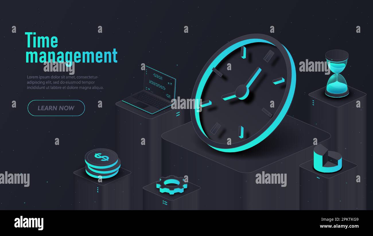 Isometric time management Stock Vector Image & Art - Alamy