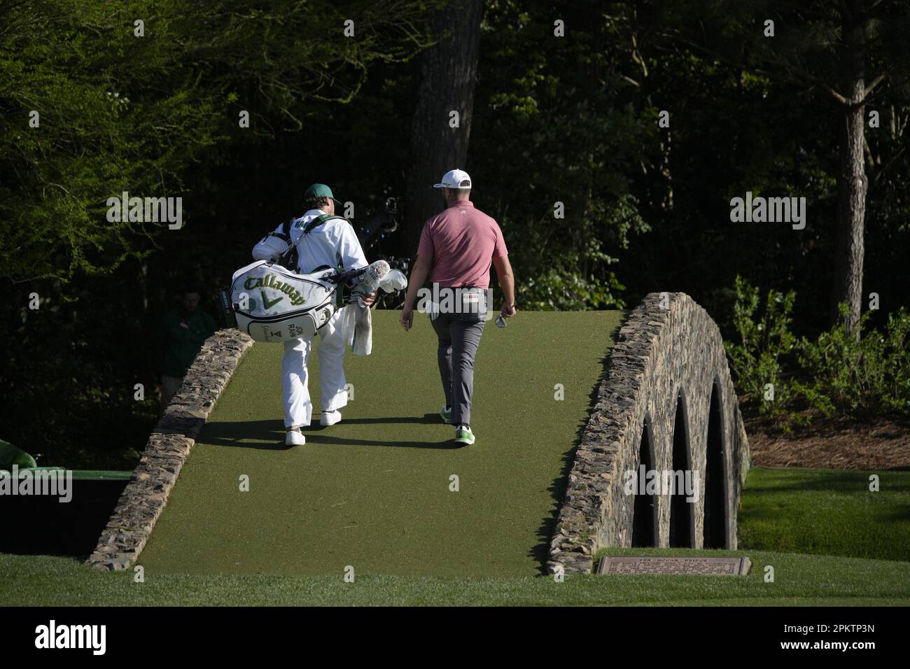 Augusta, United States. 09th Apr, 2023. Jon Rahm and caddie Adam Hayes