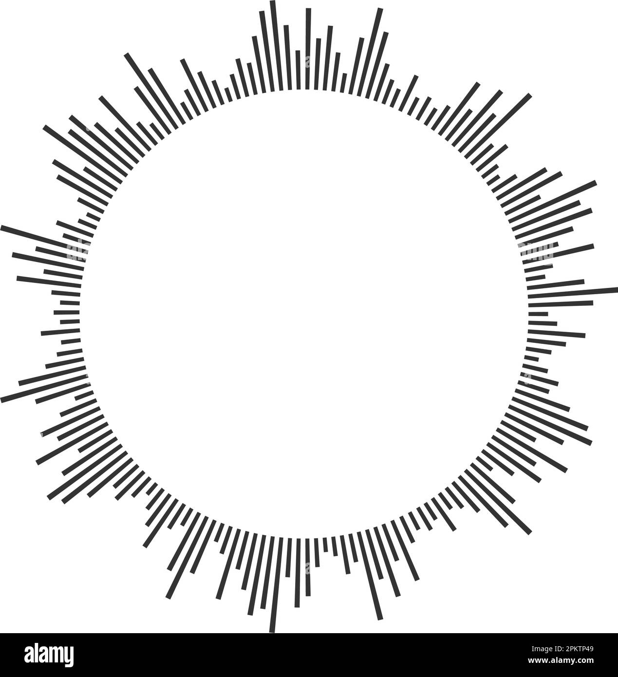 Round audio wave icon. Circular equalizer pictogram. Voice message