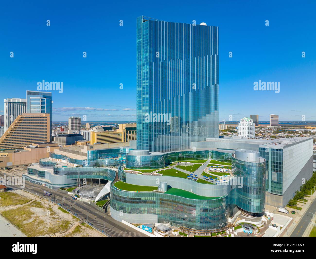 Ocean Casino Resort aerial view at Boardwalk in Atlantic City, New ...