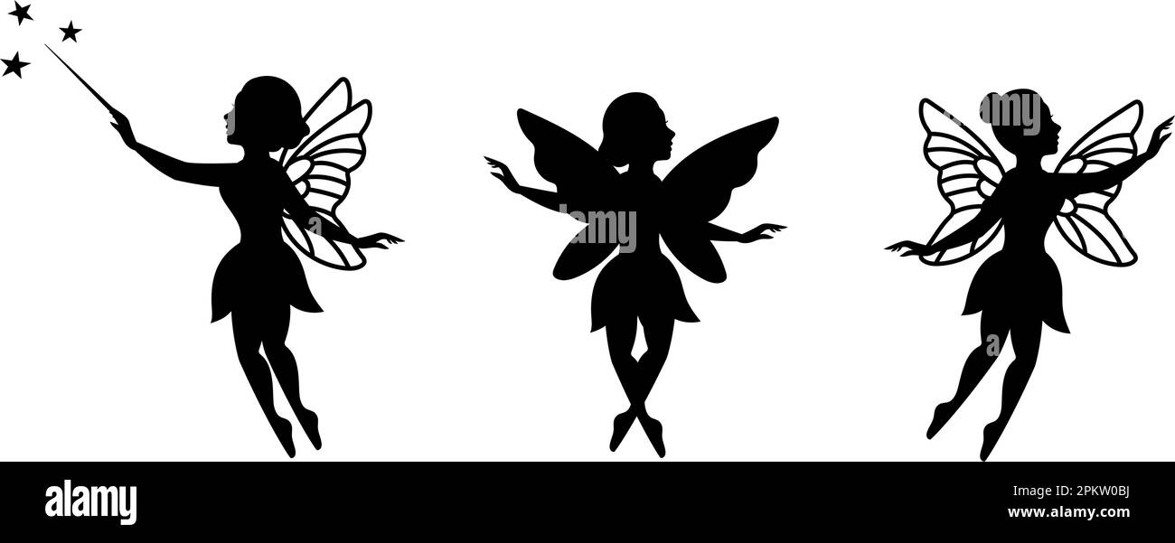 Magical fairies little creatures with wings mythical fairy tale