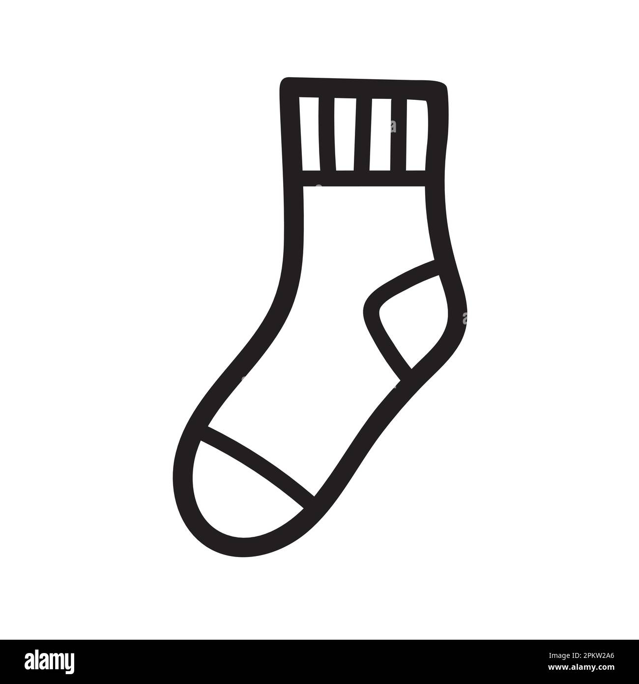 CARTOON OF A SOCK, ONLY THE LINES OF THE DRAWINGhot Stock Vector