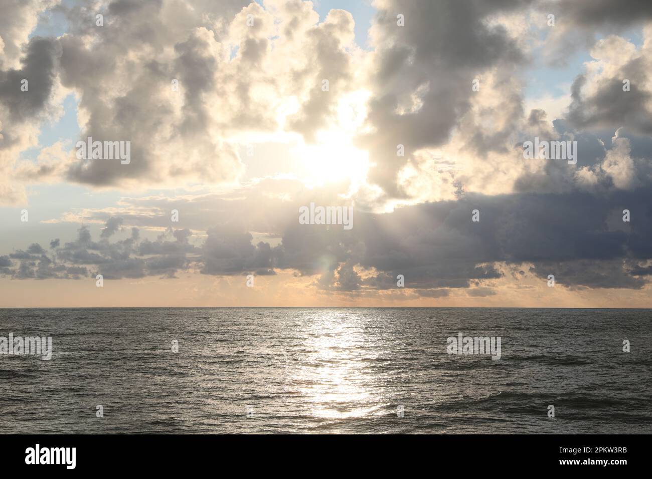 Picturesque view of sky with beautiful clouds over sea Stock Photo - Alamy