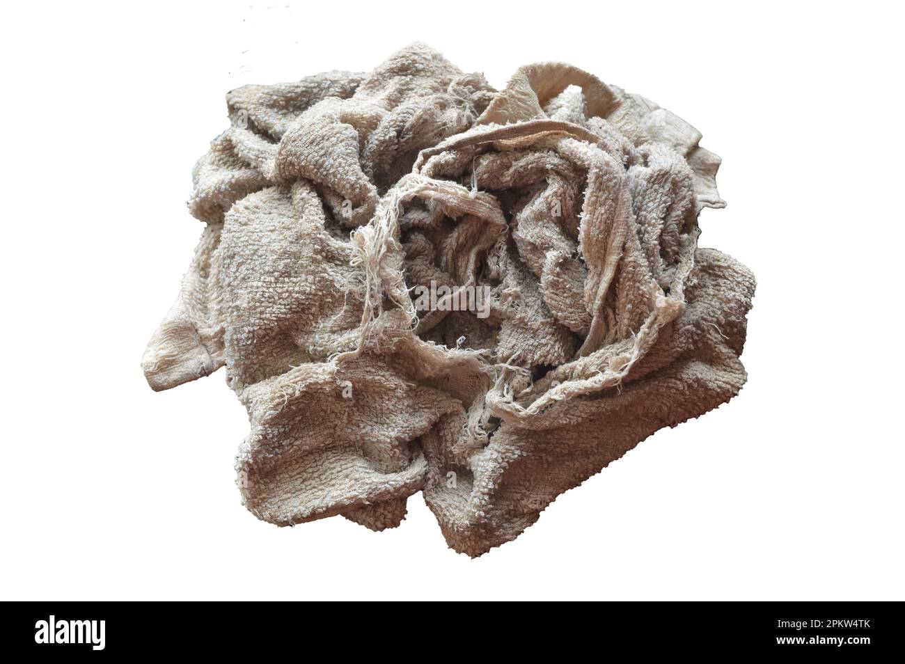 An old wool cloth material isolated on a white background Stock