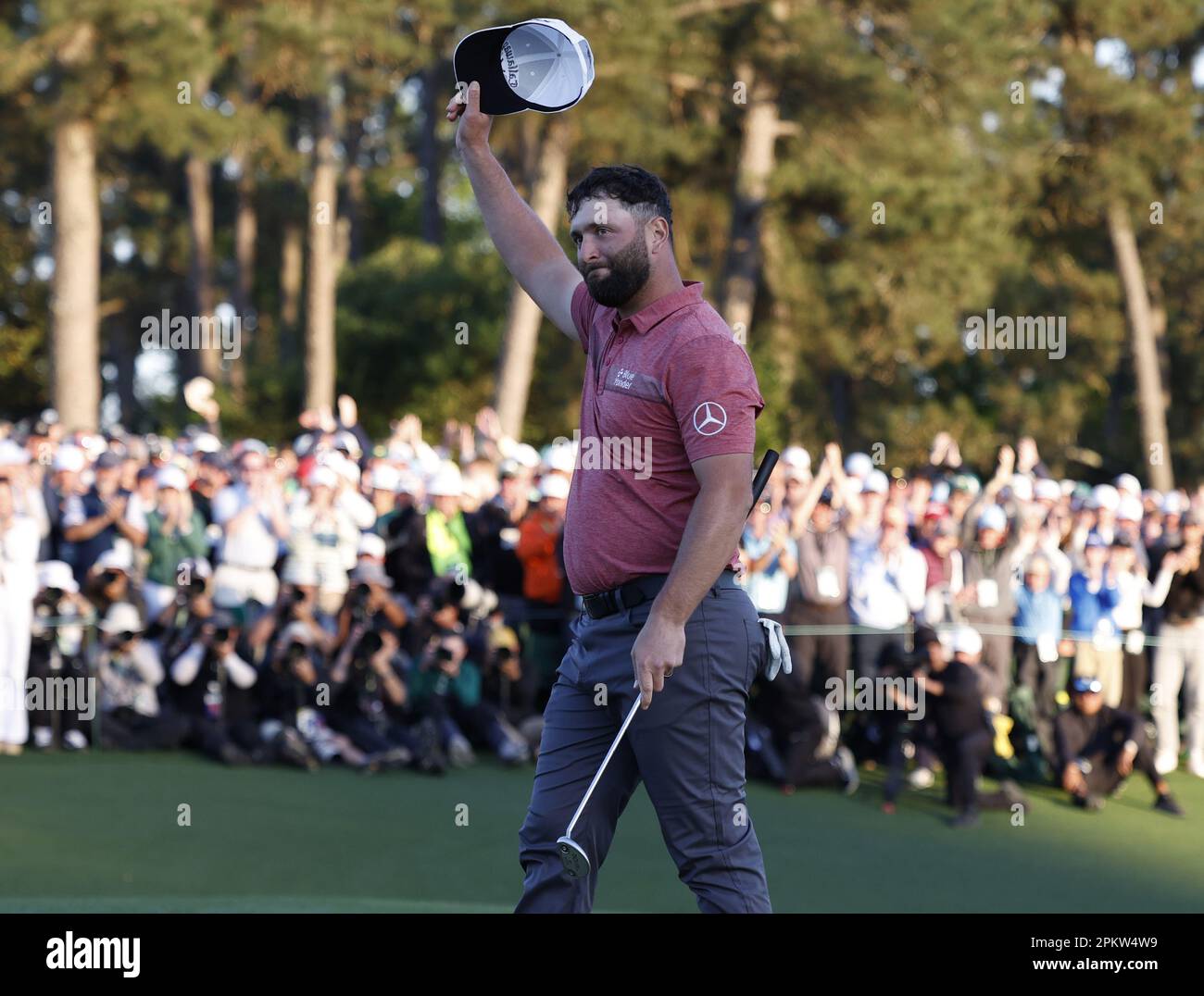 Augusta United States 09th Apr - Augusta United States 09th Apr 2023 Jon Rahm Celebrates After Winning The 87th Masters Tournament At Augusta National Golf Club In Augusta Georgia On Sunday April 9 2023 Rahm Scored A 12 Under Final Score Of 276 Photo By John Angelilloupi Credit Upialamy Live News 2PKW4W9