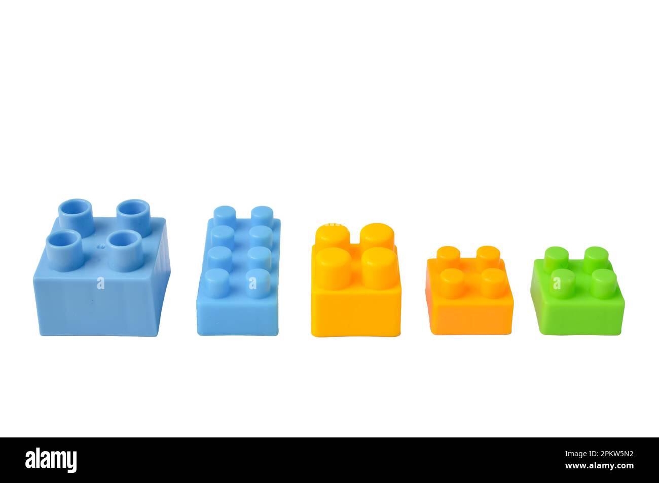 Colorful toy building blocks isolated on a white background. Game for ...