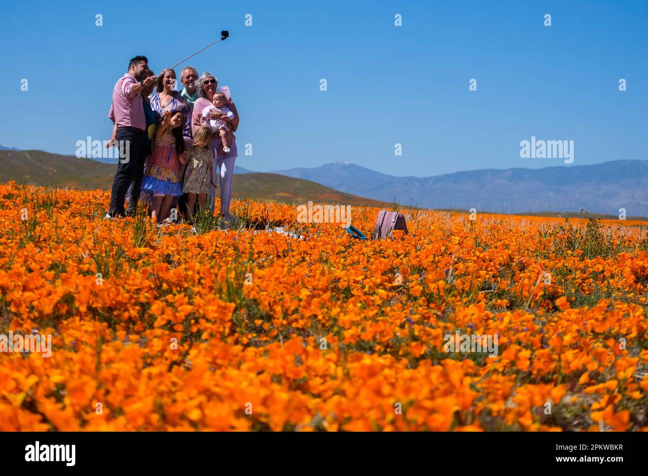 Los Angeles, California, USA. 9th Apr, 2023. Visitors take selfie