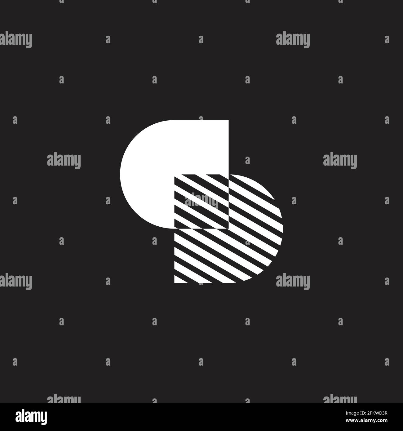 letter dd stripes shadow simple logo vector Stock Vector
