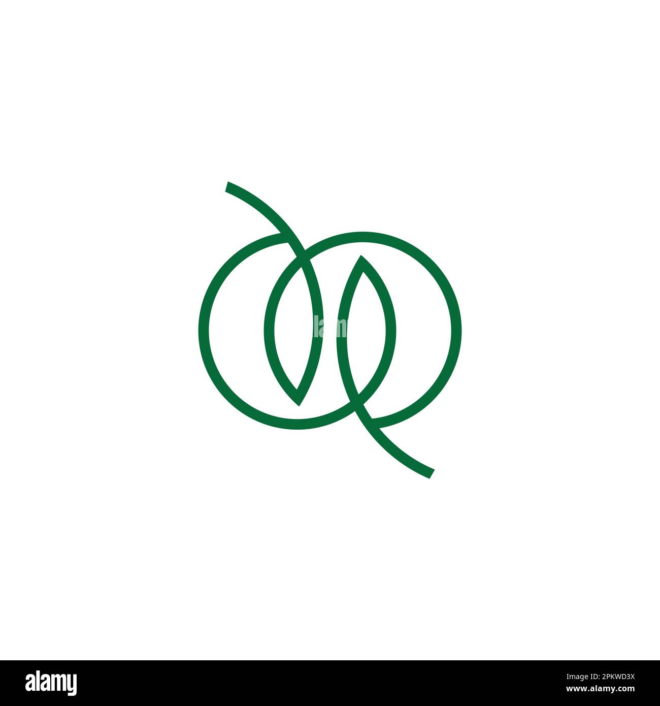 circle geometric thin line leaf logo vector Stock Vector