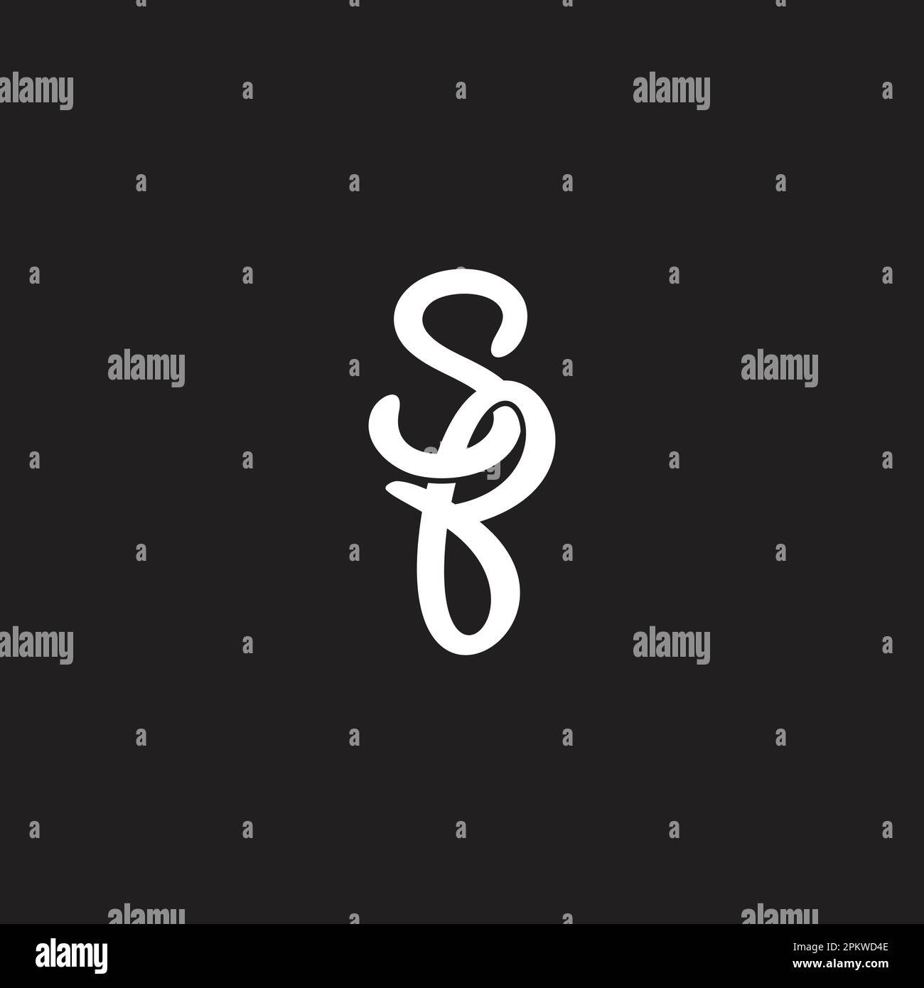 letter sb 3d curve overlap logo vector Stock Vector