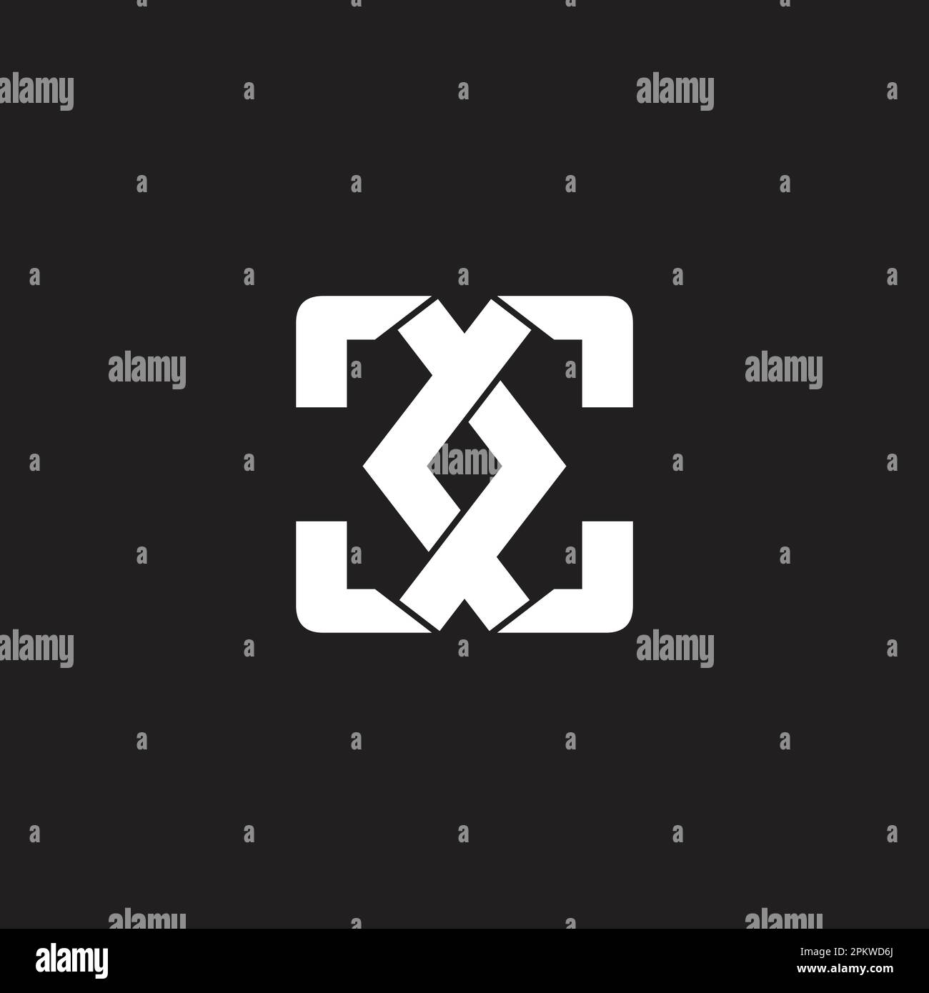 letter xc simple linked 3d geometric logo vector Stock Vector