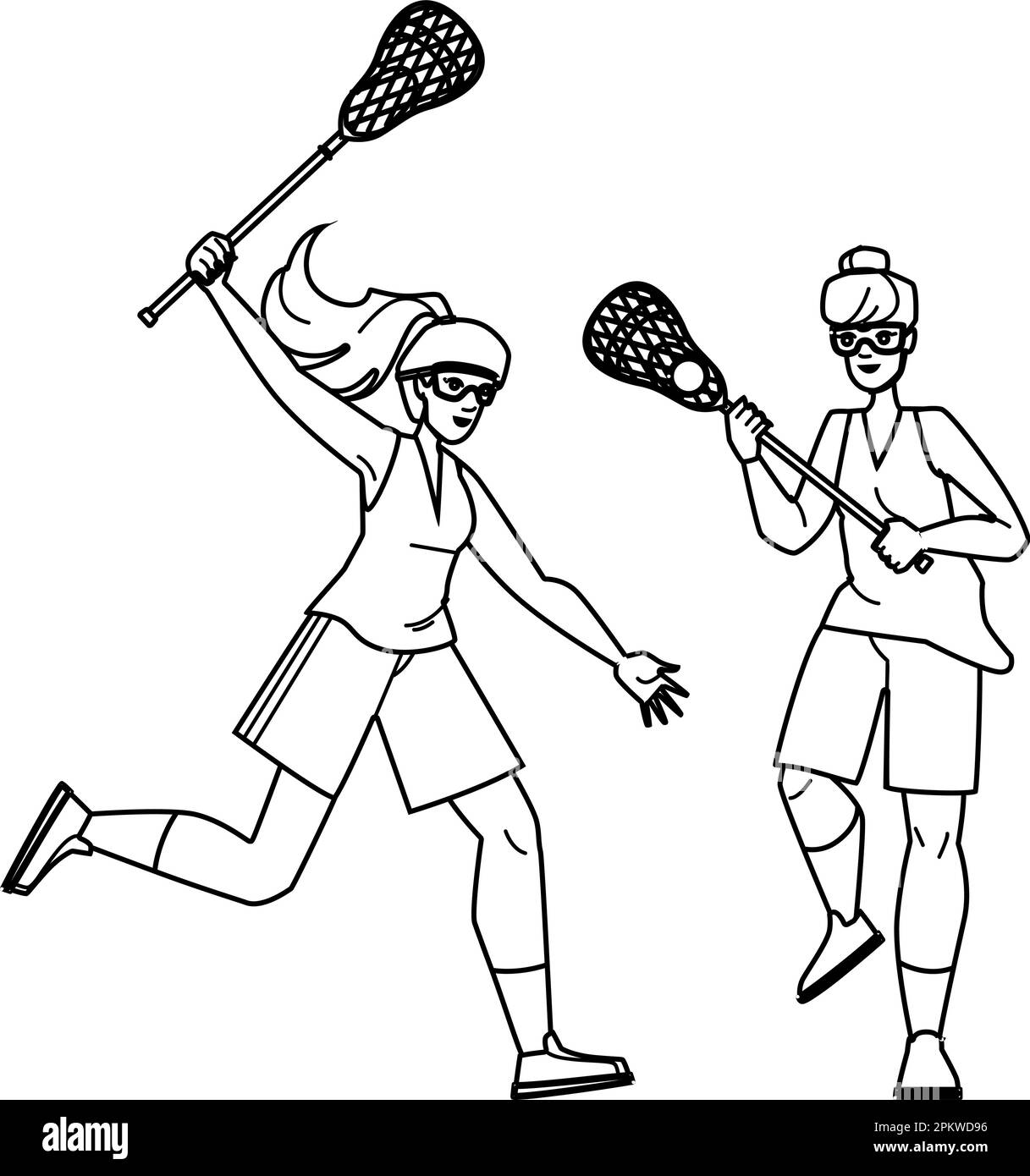 lacrosse sport woman vector Stock Vector Image & Art - Alamy