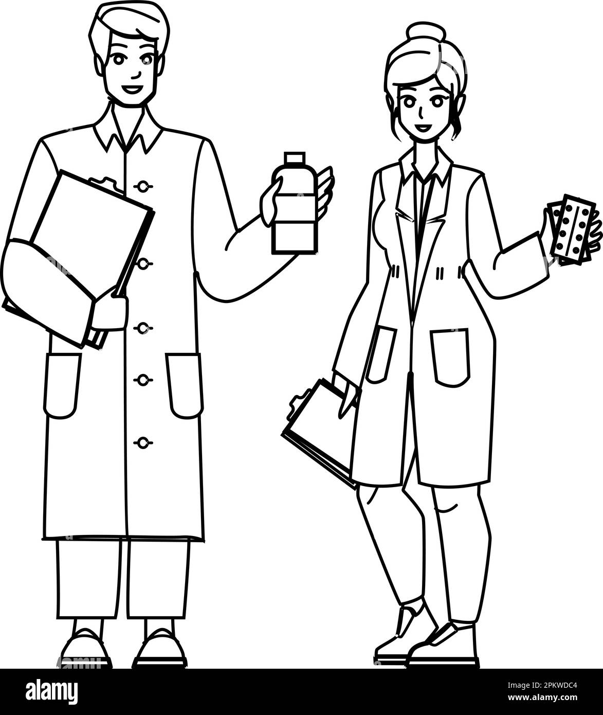 pharmacist-man-woman-vector-stock-vector-image-art-alamy