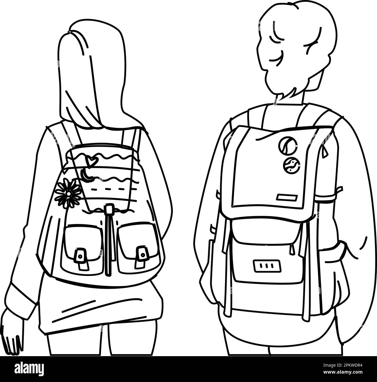 teen backpack vector Stock Vector
