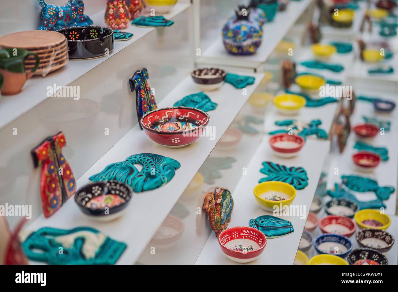 Collection of turkish ceramics on sale at the Grand Bazaar in Istanbul ...