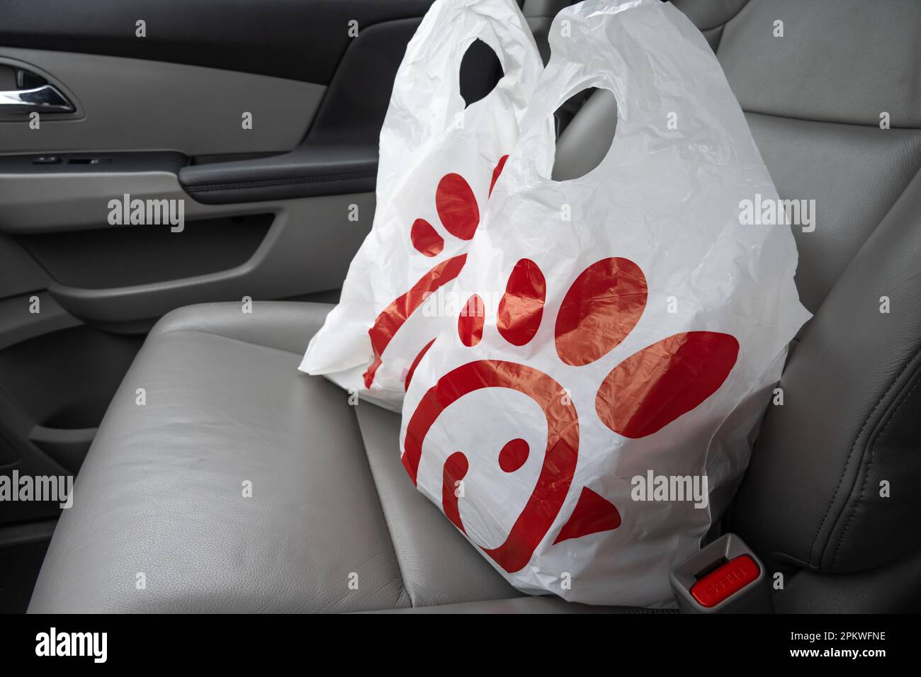 Mobile app food order from Chick-fil-A. (USA) Stock Photo
