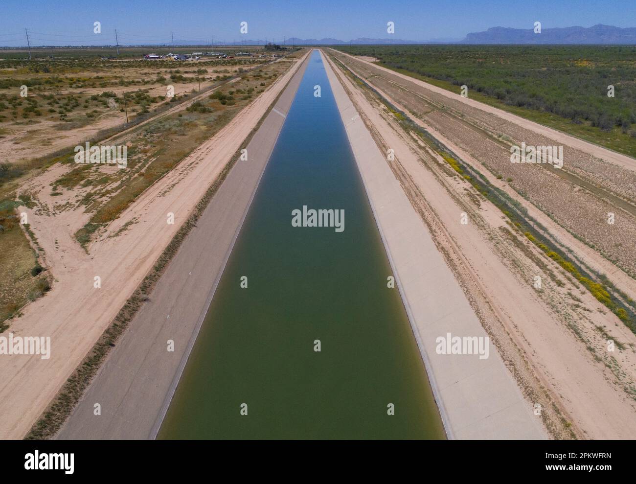 Colorado River water runs through Central Arizona Project canals in