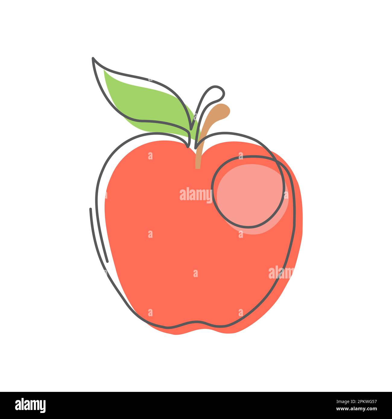 Simple Apple Line Apple thin black lines hi-res stock photography and images - Alamy